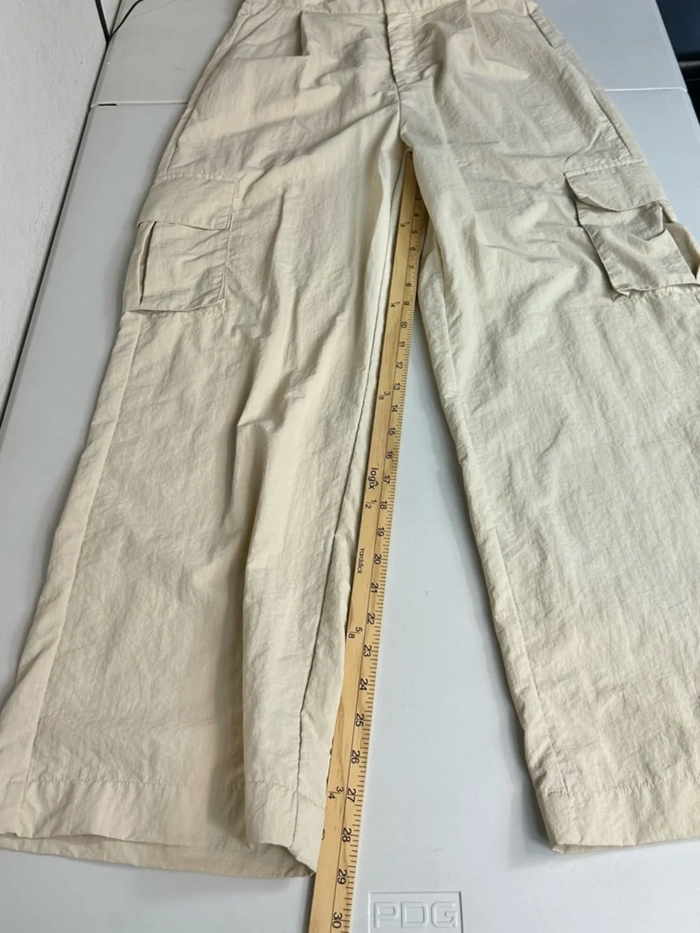Wilo The Label Anthropologie Wide Leg Parachute Fly Cargo Pants Tan Size Small